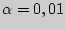 $\alpha = 0,01$