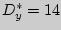 $D_y^\ast = 14$
