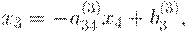 : : x_3= -a_{34}^{(3)}x_4 + b_3^{(3)},